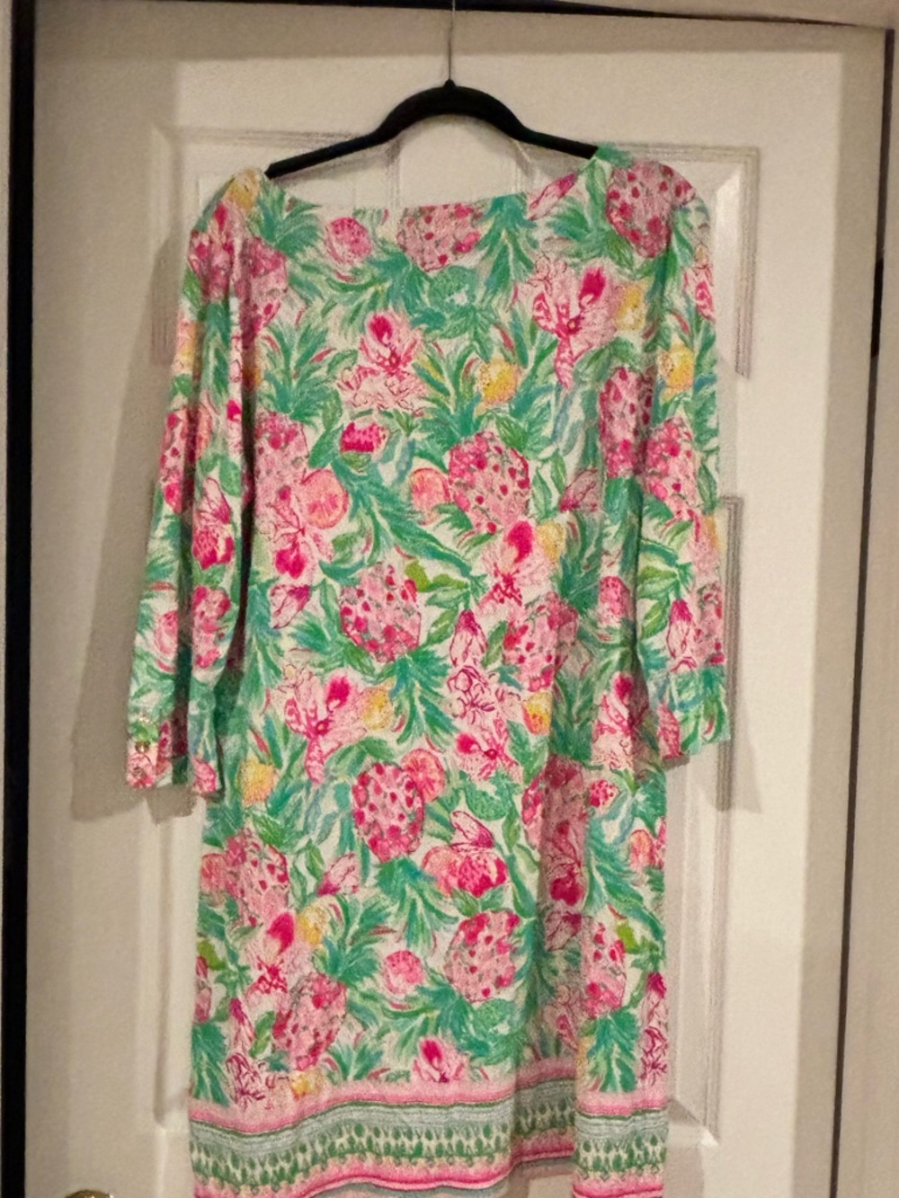 Lilly Pulitzer Sophie Shift Dress In a Pinch Pineapple Print | Pink Green | XXL